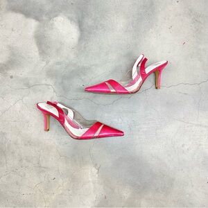 Elegant Pink Slingback Pointedtoe Heels